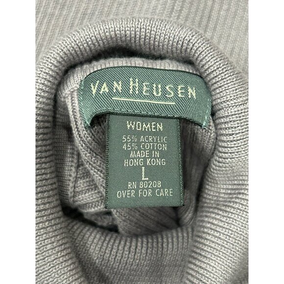Van Heusen Womens Ribbed Turtleneck Sweater Long Sleeve Purple Sz Large - Picture 5 of 9